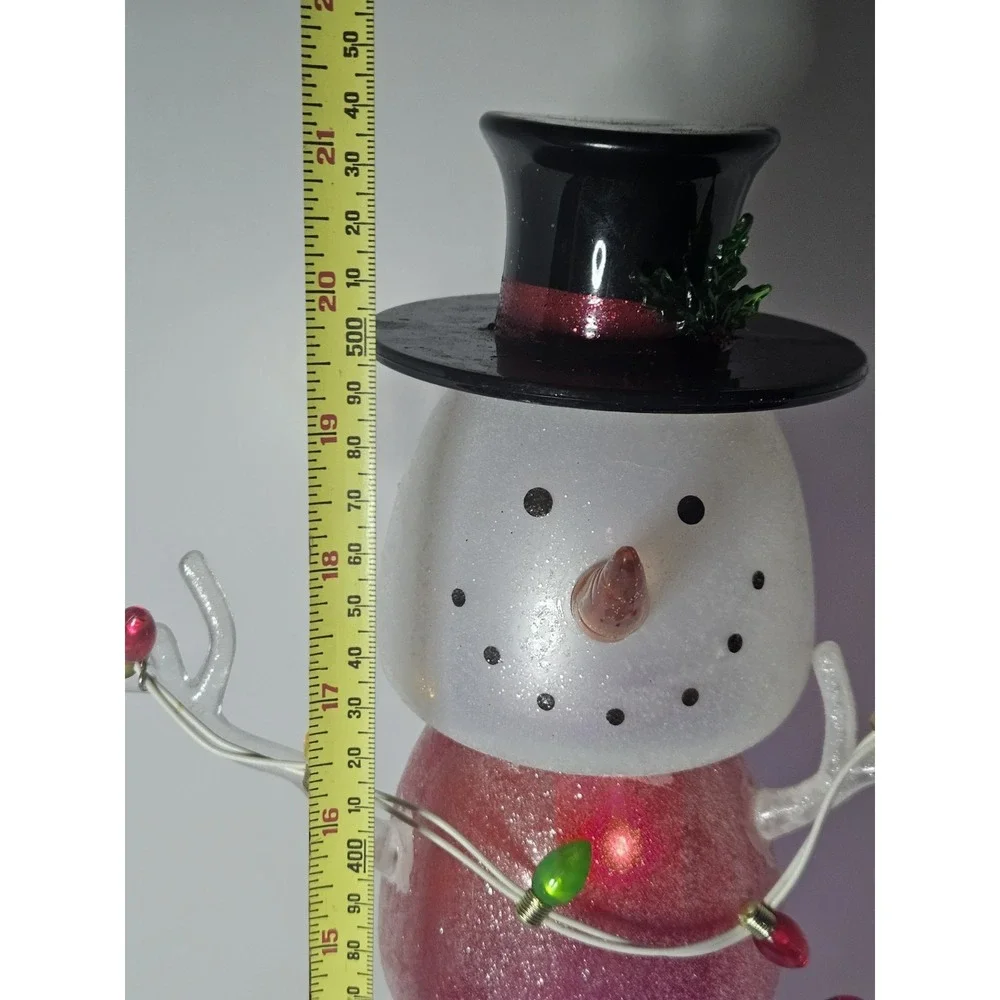 Lighted Acrylic Gumdrop Snowman Christmas Decor Box Vtg JCPenney Home Collection